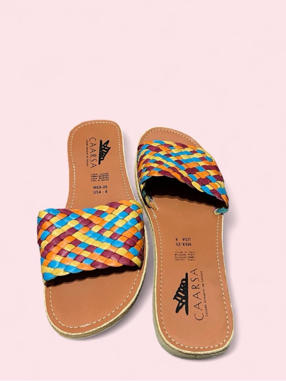 Caarsa Size 8 Multicolor Braided Slide Sandals - Women